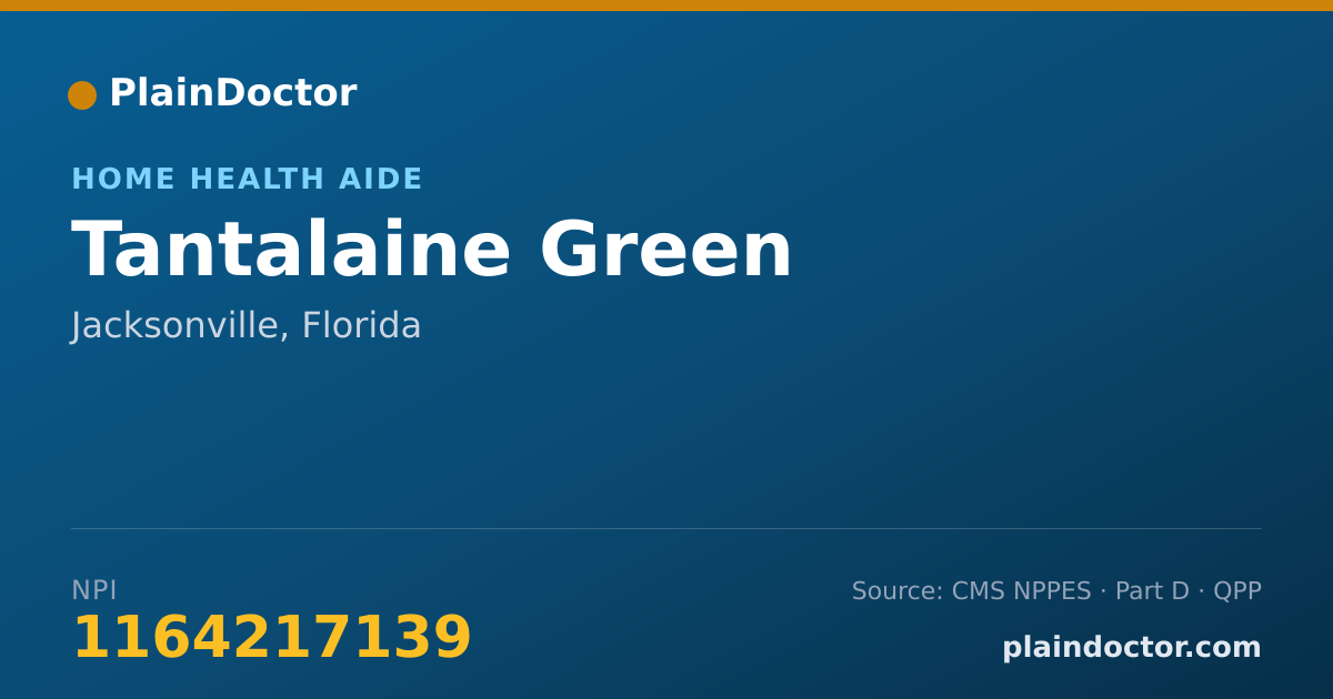 Shareable card for Tantalaine Green - Home Health Aide, Jacksonville, FL