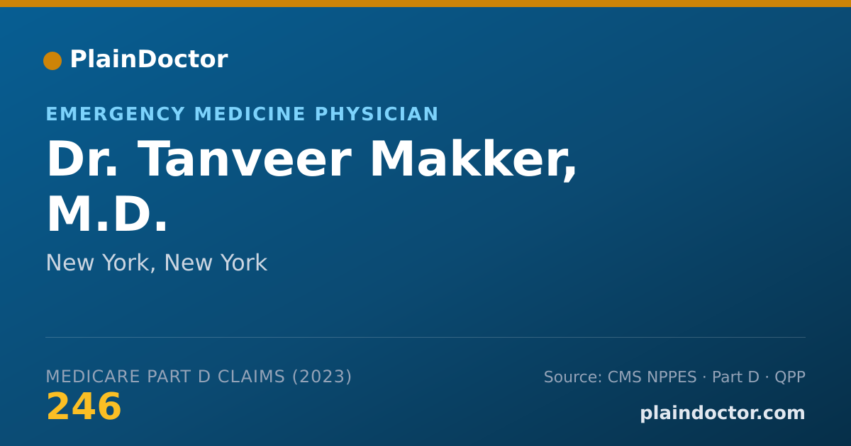 Shareable card for Tanveer Makker, M.D. - Emergency Medicine Physician, New York, NY