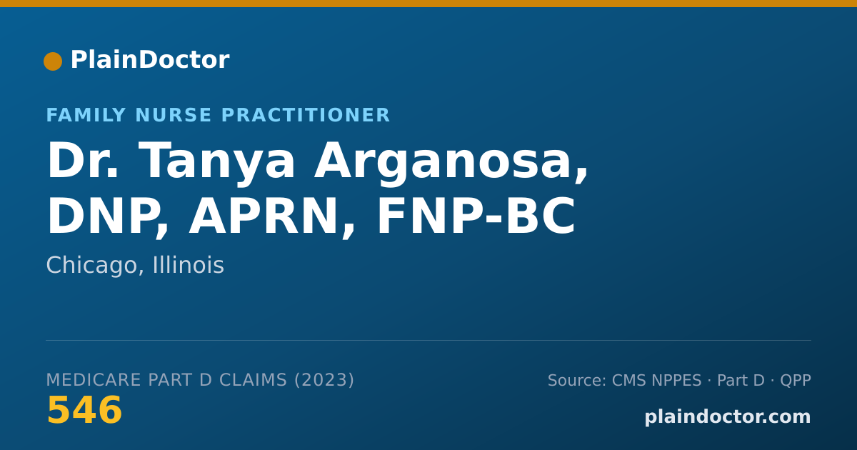 Shareable card for Tanya Arganosa, DNP, APRN, FNP-BC - Family Nurse Practitioner, Chicago, IL