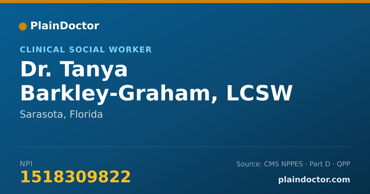 Shareable card for Tanya Barkley-Graham, LCSW - Clinical Social Worker, Sarasota, FL