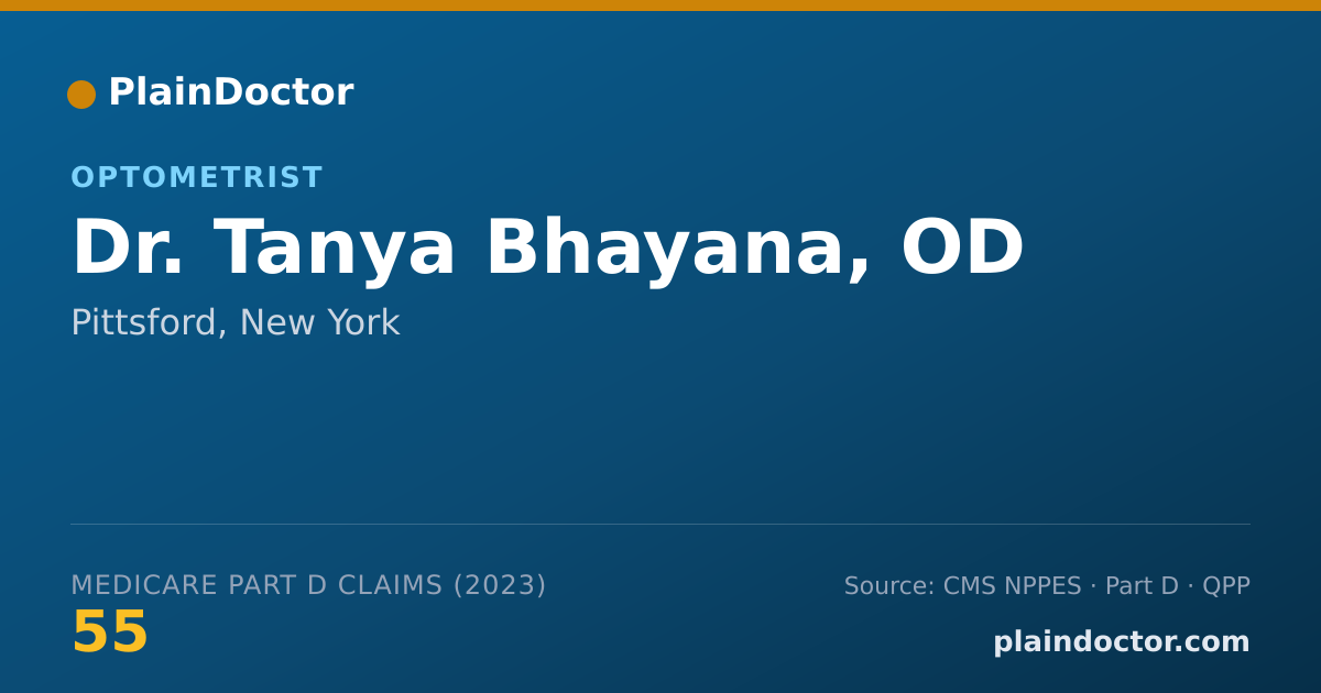 Shareable card for Tanya Bhayana, OD - Optometrist, Pittsford, NY