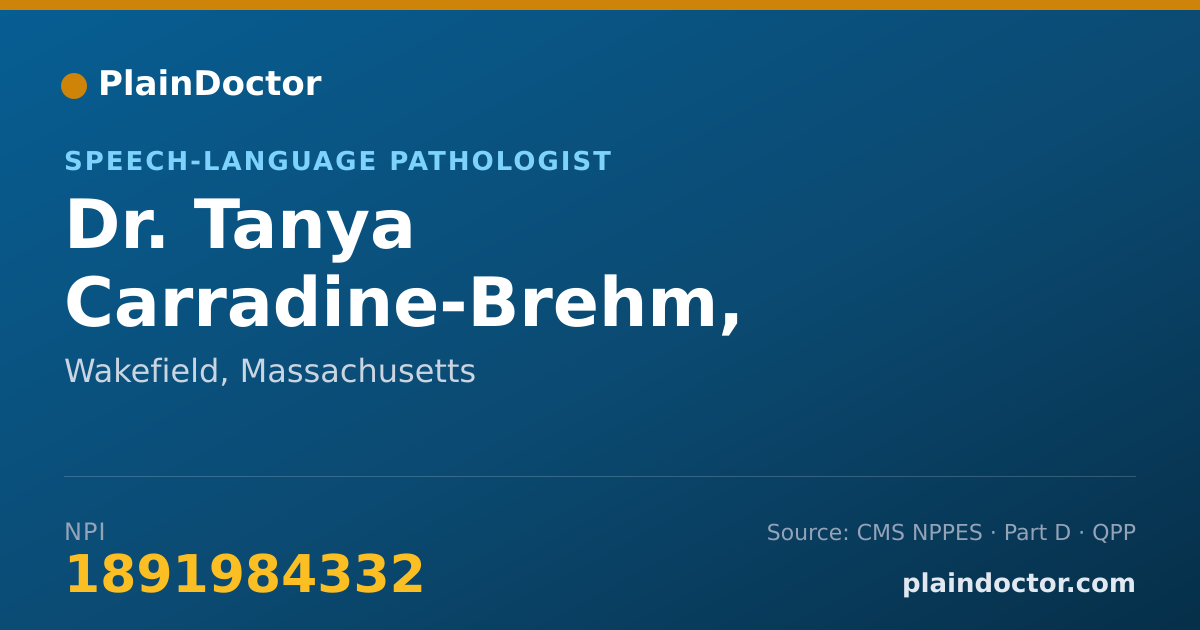 Shareable card for Tanya Carradine-Brehm, CCC-SLP - Speech-Language Pathologist, Wakefield, MA