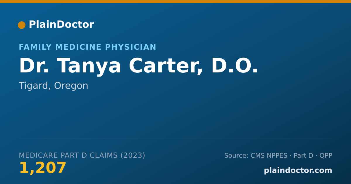 Shareable card for Tanya Carter, D.O. - Family Medicine Physician, Tigard, OR