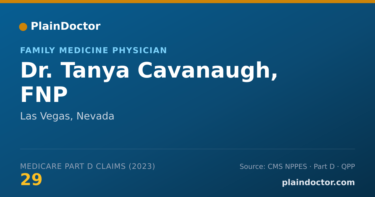 Shareable card for Tanya Cavanaugh, FNP - Family Medicine Physician, Las Vegas, NV