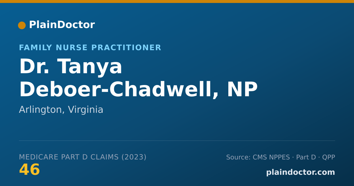 Shareable card for Tanya Deboer-Chadwell, NP - Family Nurse Practitioner, Arlington, VA