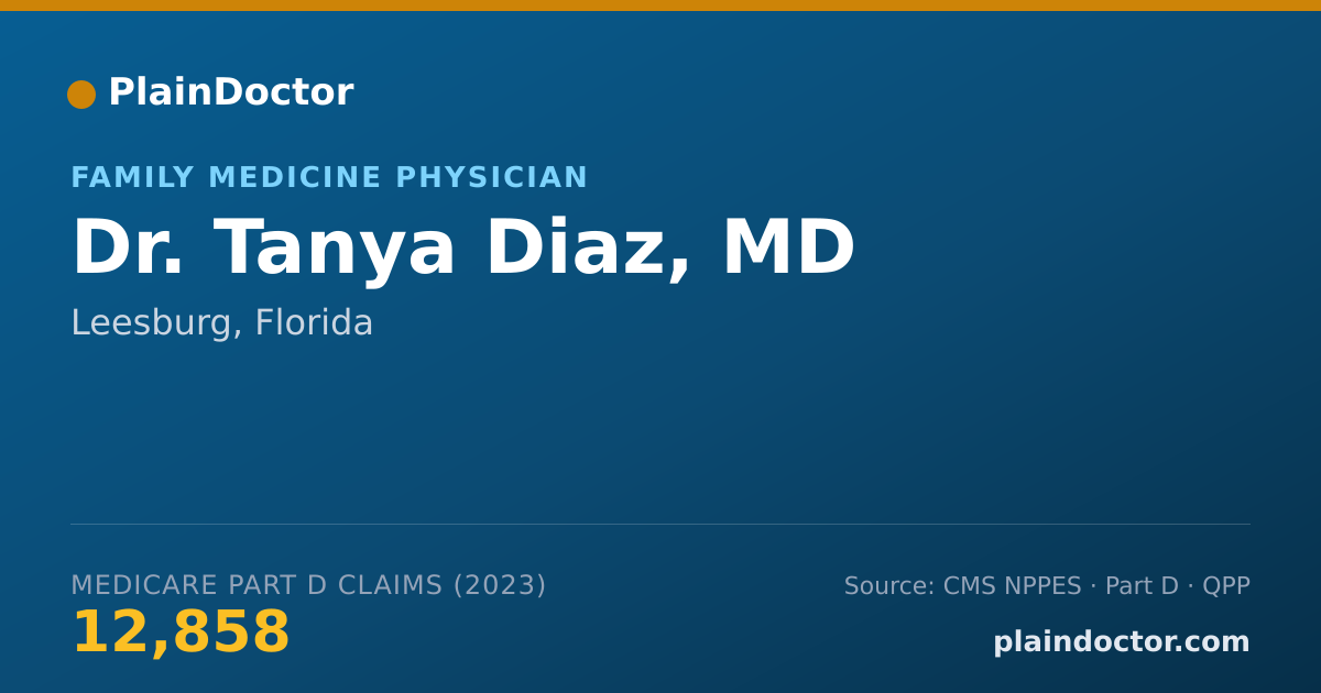Shareable card for Tanya Diaz, MD - Family Medicine Physician, Leesburg, FL
