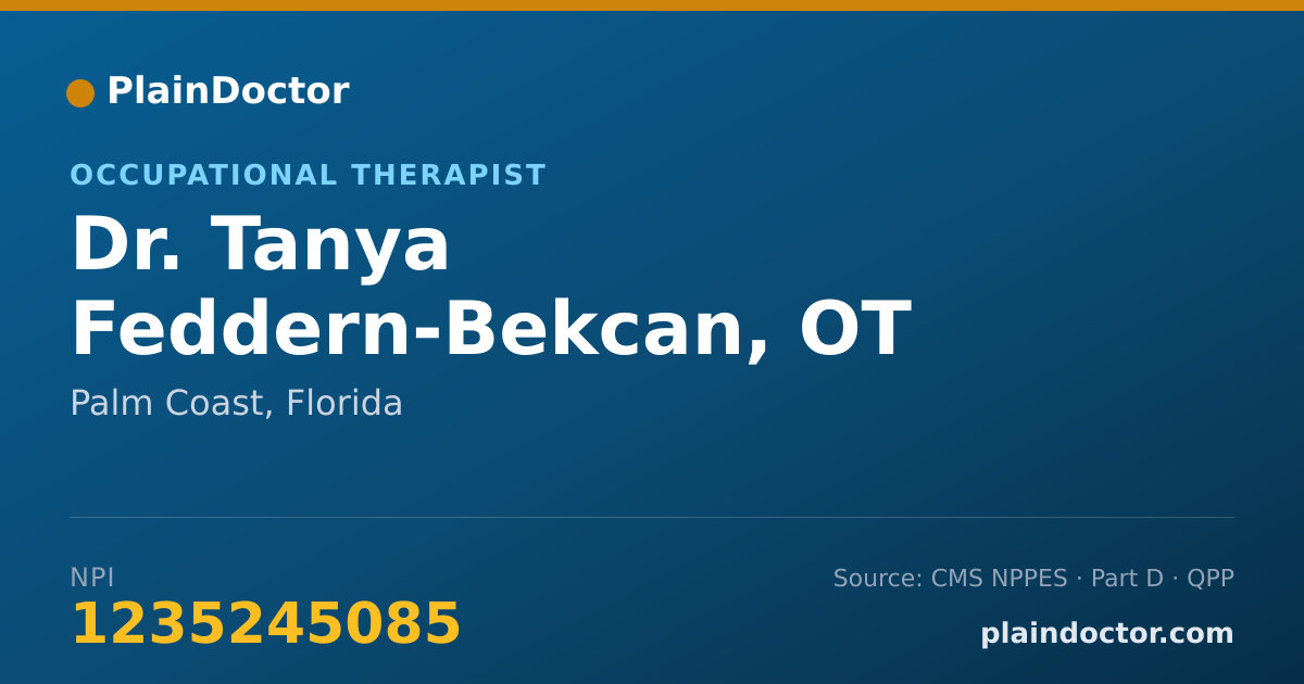 Shareable card for Tanya Feddern-Bekcan, OT - Occupational Therapist, Palm Coast, FL