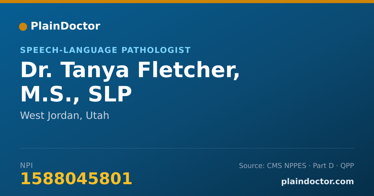 Shareable card for Tanya Fletcher, M.S., SLP - Speech-Language Pathologist, West Jordan, UT