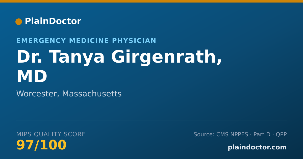 Shareable card for Tanya Girgenrath, MD - Emergency Medicine Physician, Worcester, MA