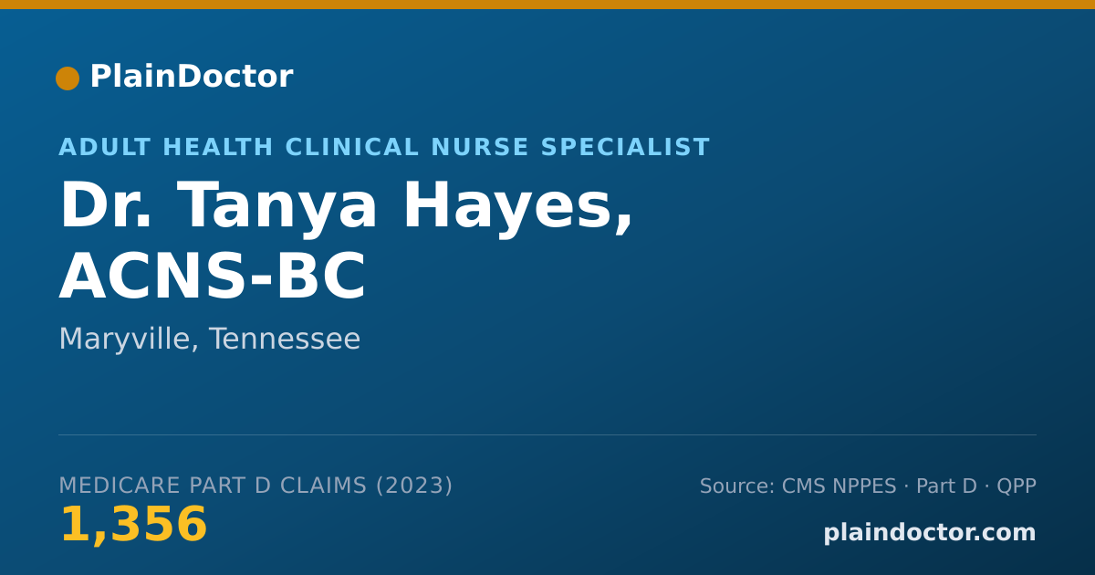 Shareable card for Tanya Hayes, ACNS-BC - Adult Health Clinical Nurse Specialist, Maryville, TN