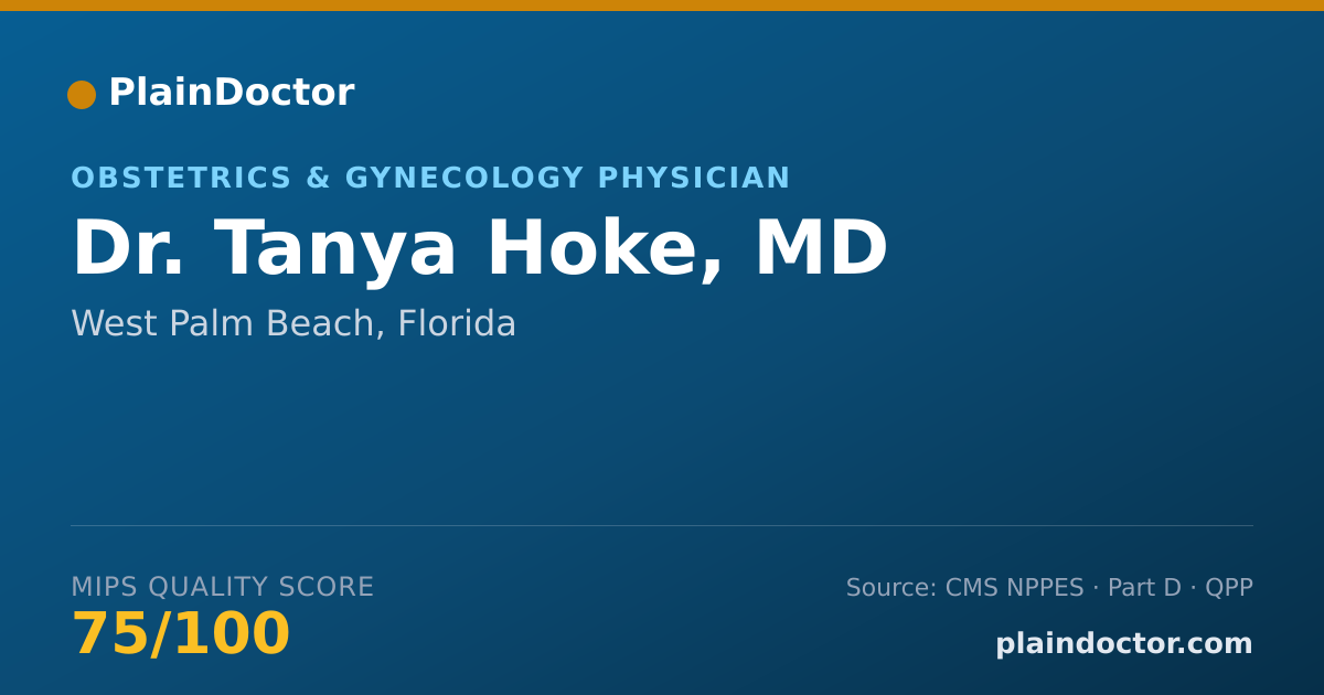 Shareable card for Tanya Hoke, MD - Obstetrics & Gynecology Physician, West Palm Beach, FL