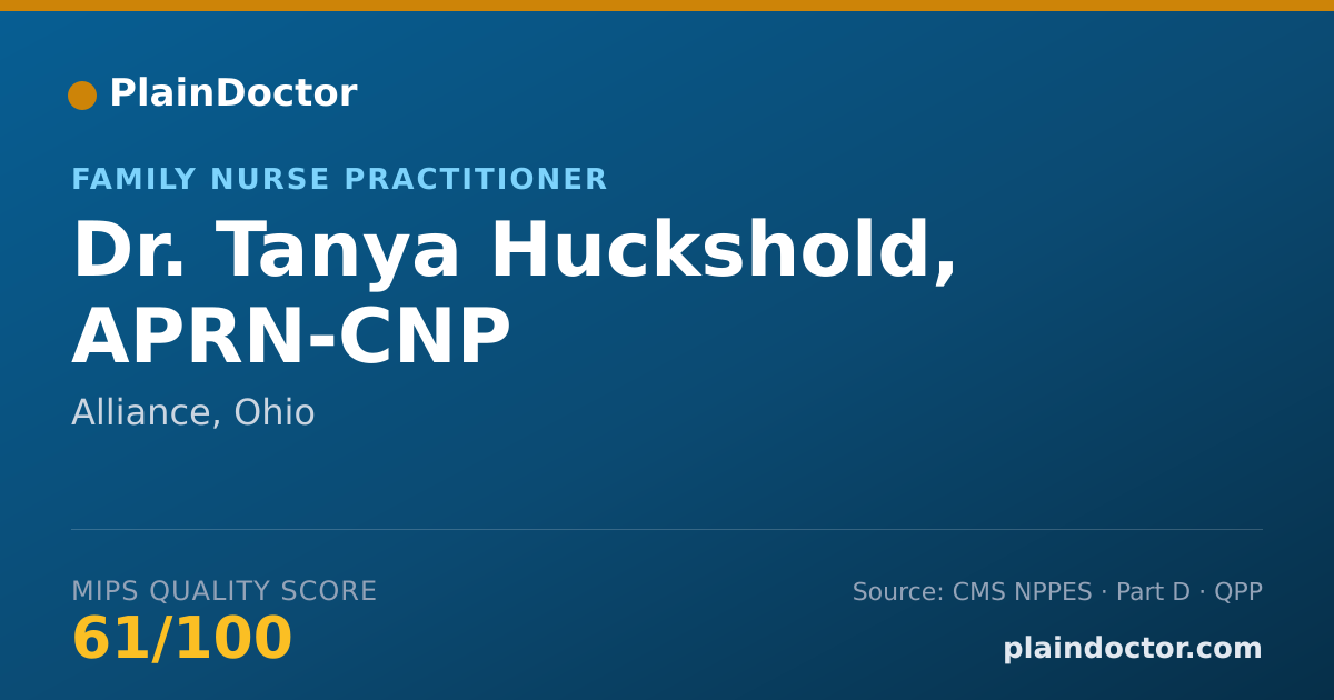 Shareable card for Tanya Huckshold, APRN-CNP - Family Nurse Practitioner, Alliance, OH