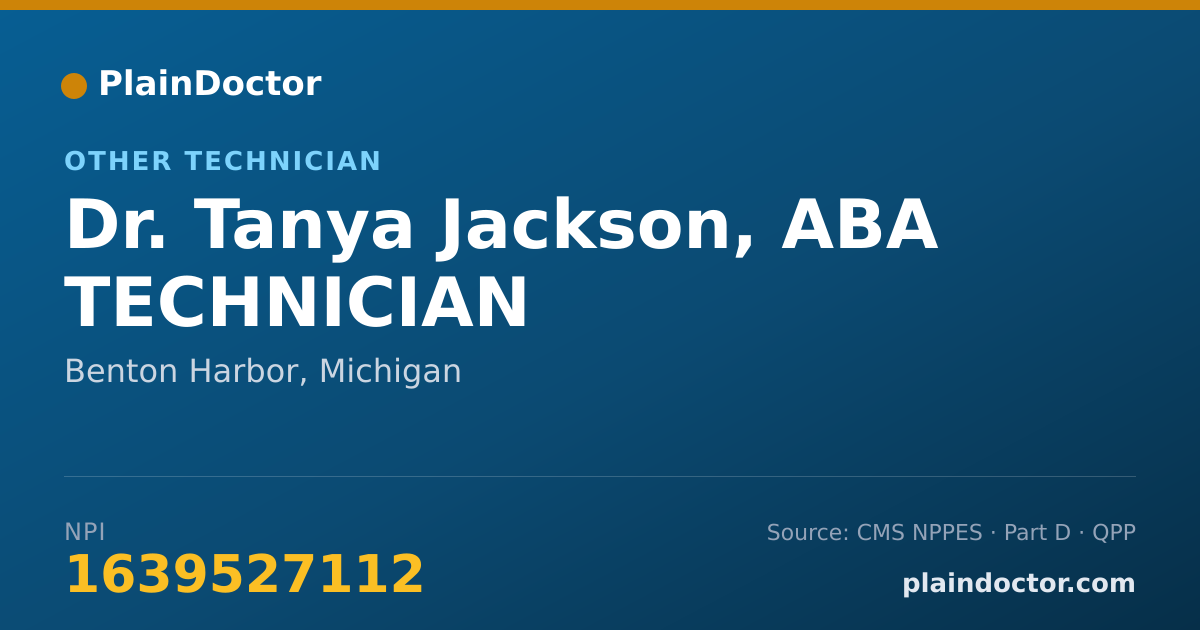 Shareable card for Tanya Jackson, ABA TECHNICIAN - Other Technician, Benton Harbor, MI