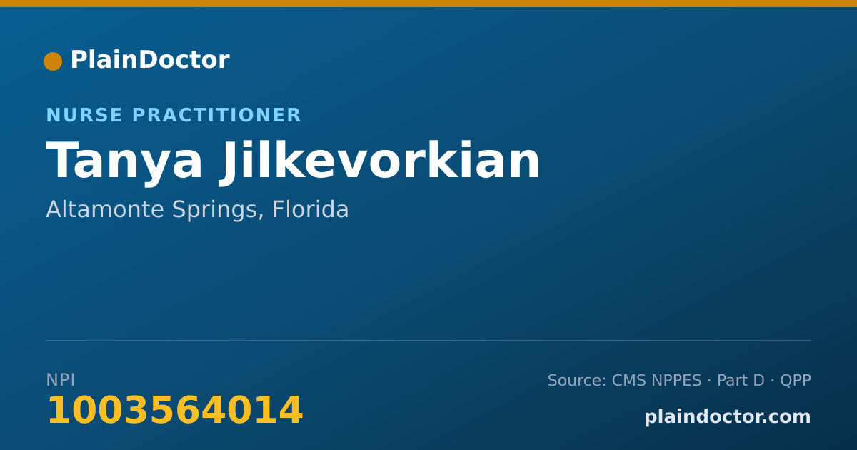 Shareable card for Tanya Jilkevorkian - Nurse Practitioner, Altamonte Springs, FL