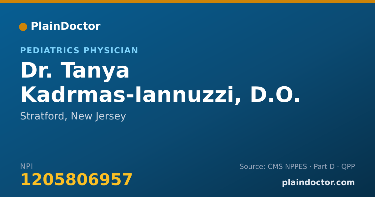 Shareable card for Tanya Kadrmas-Iannuzzi, D.O. - Pediatrics Physician, Stratford, NJ