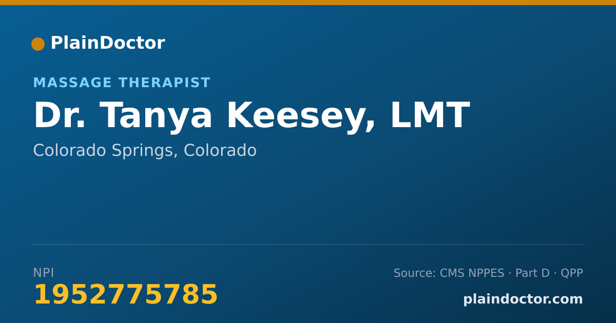 Shareable card for Tanya Keesey, LMT - Massage Therapist, Colorado Springs, CO