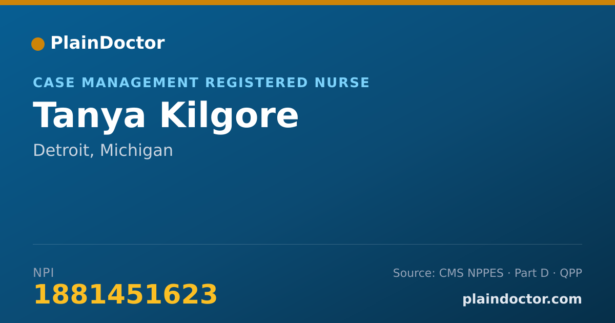 Shareable card for Tanya Kilgore - Case Management Registered Nurse, Detroit, MI
