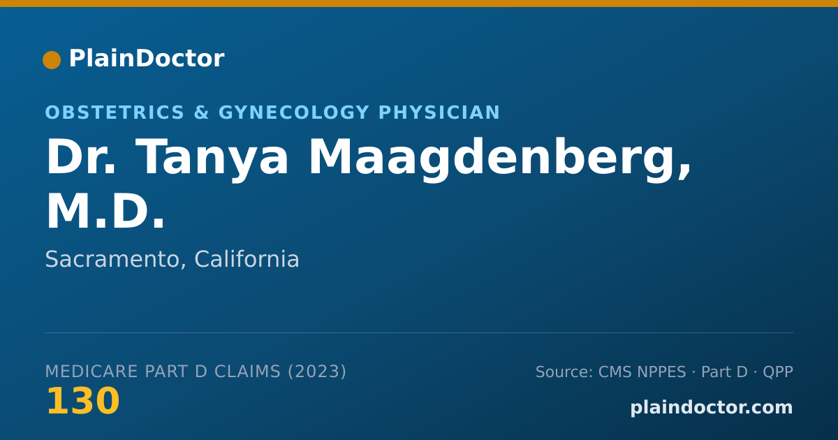 Shareable card for Tanya Maagdenberg, M.D. - Obstetrics & Gynecology Physician, Sacramento, CA