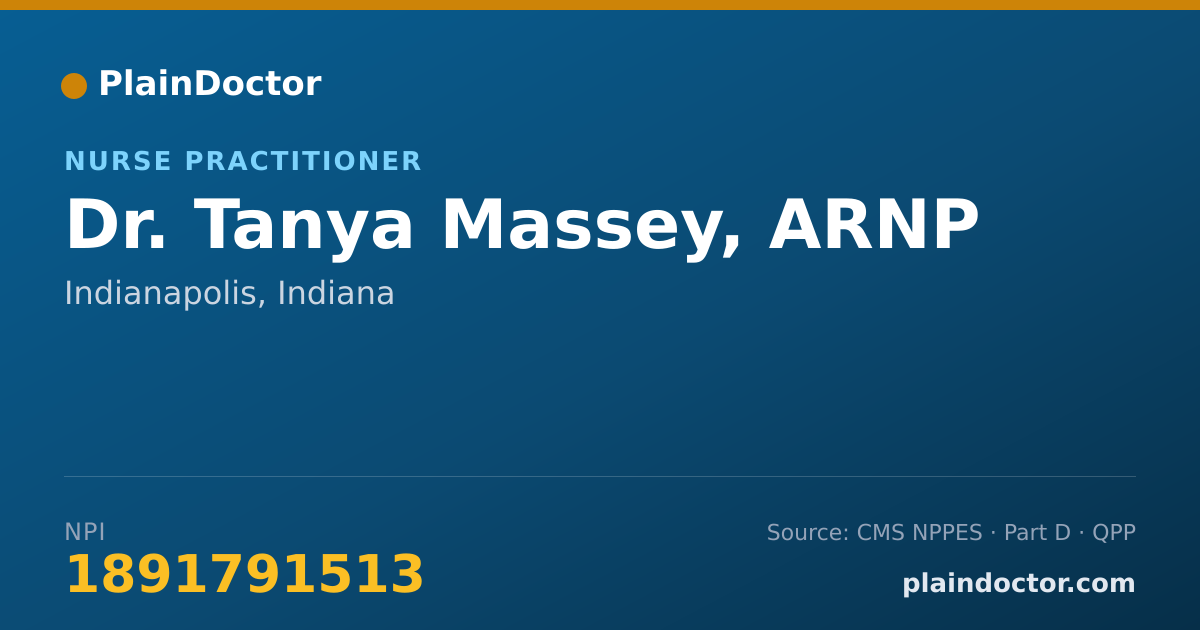 Shareable card for Tanya Massey, ARNP - Nurse Practitioner, Indianapolis, IN