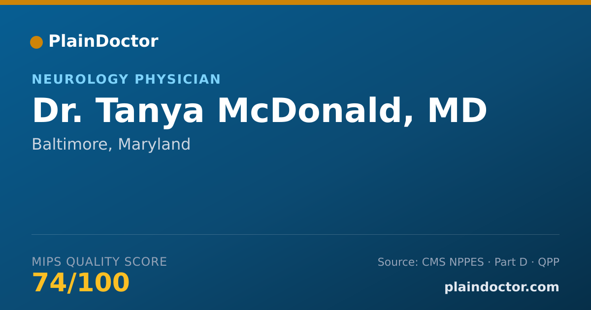 Shareable card for Tanya McDonald, MD - Neurology Physician, Baltimore, MD