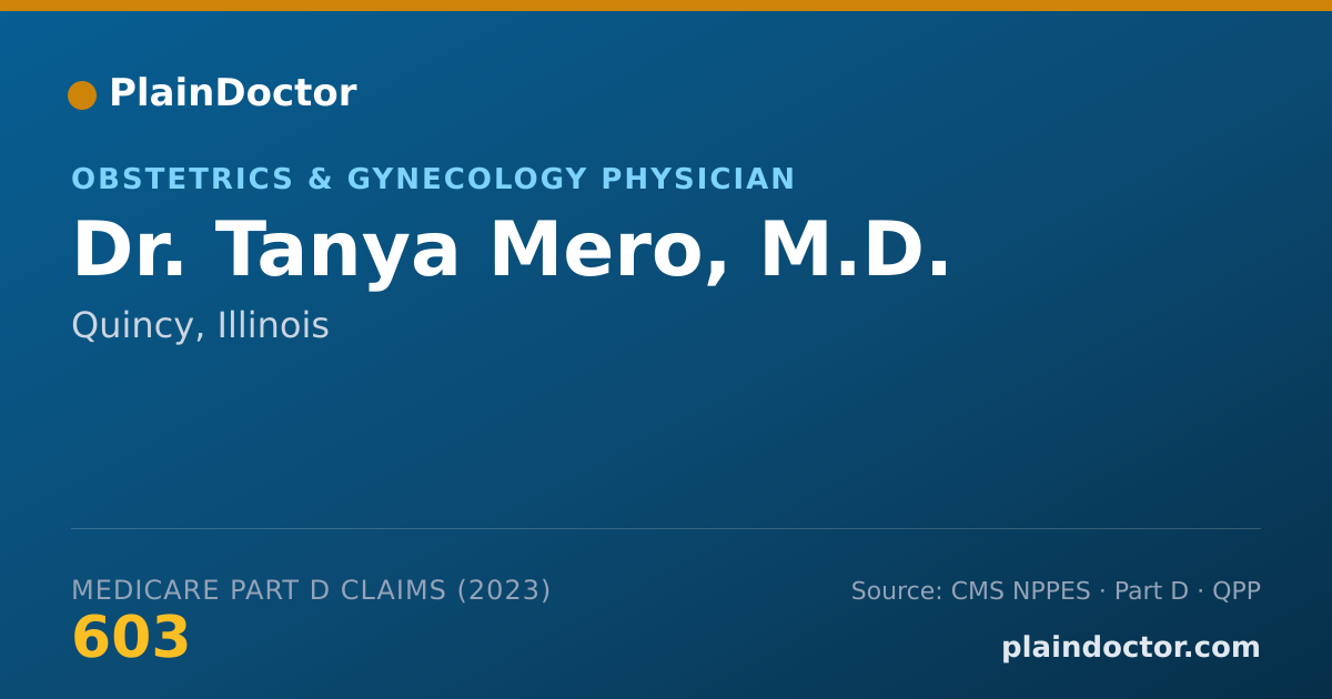 Shareable card for Tanya Mero, M.D. - Obstetrics & Gynecology Physician, Quincy, IL