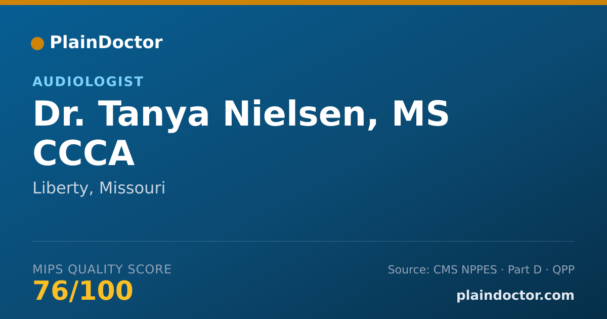 Shareable card for Tanya Nielsen, MS CCCA - Audiologist, Liberty, MO