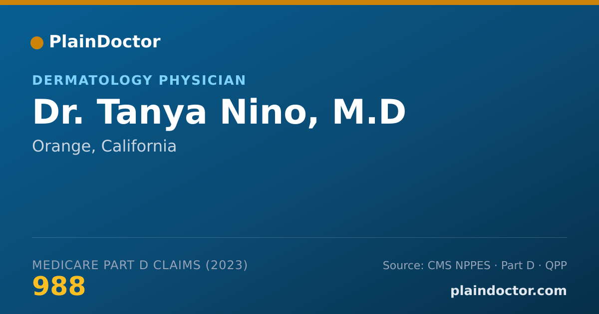 Shareable card for Tanya Nino, M.D - Dermatology Physician, Orange, CA