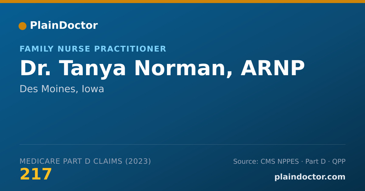 Shareable card for Tanya Norman, ARNP - Family Nurse Practitioner, Des Moines, IA