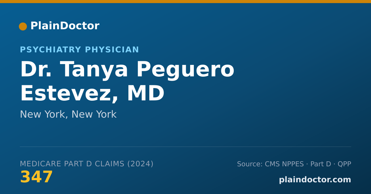 Shareable card for Tanya Peguero Estevez, MD - Psychiatry Physician, New York, NY