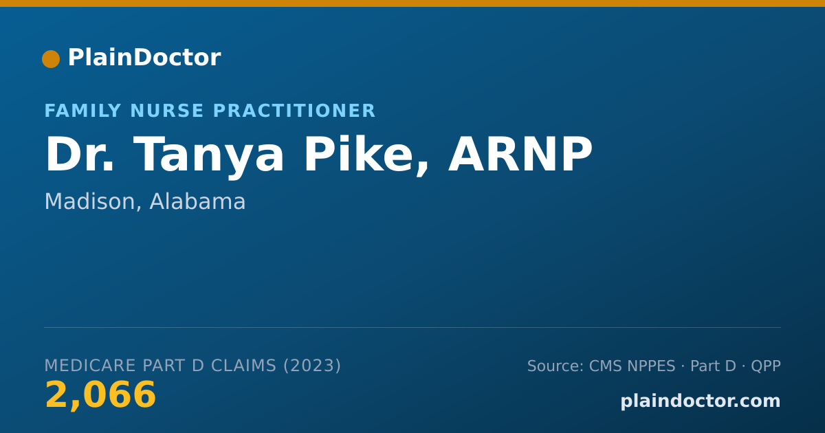 Shareable card for Tanya Pike, ARNP - Family Nurse Practitioner, Madison, AL