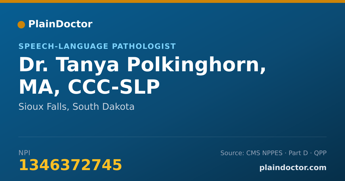 Shareable card for Tanya Polkinghorn, MA, CCC-SLP - Speech-Language Pathologist, Sioux Falls, SD