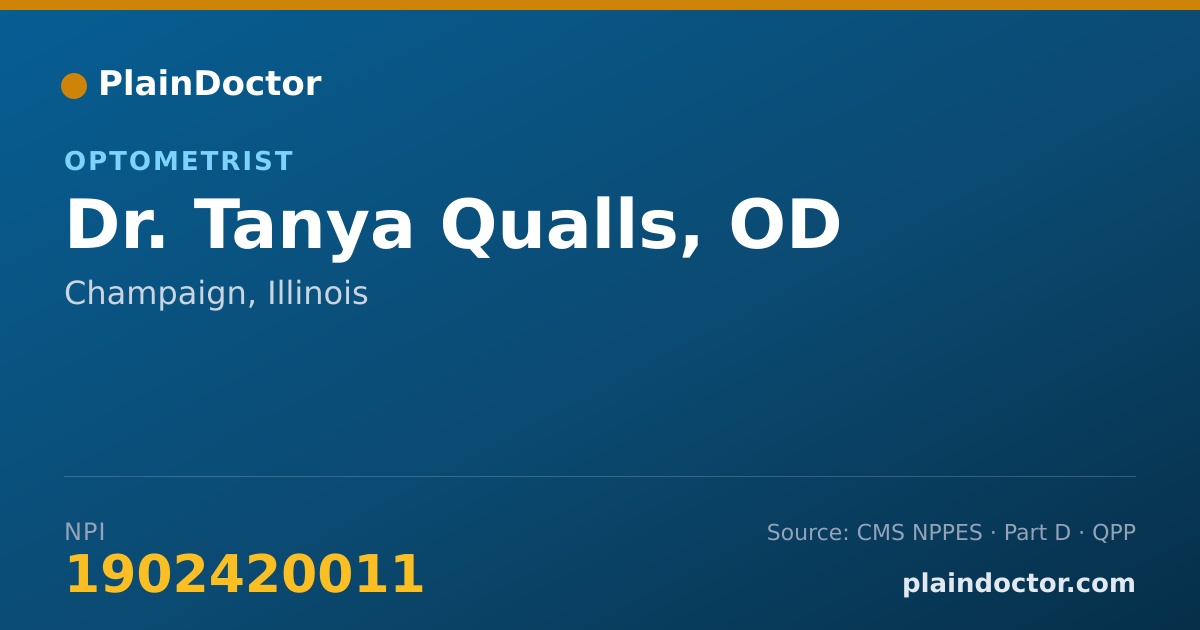 Shareable card for Tanya Qualls, OD - Optometrist, Champaign, IL