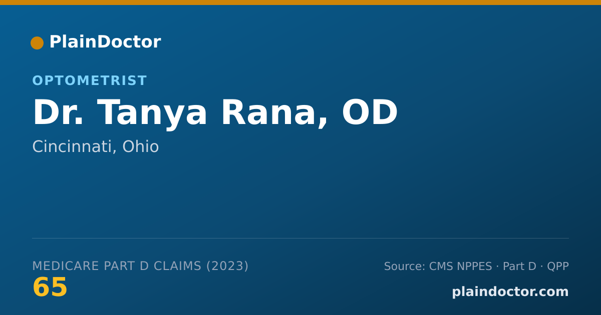 Shareable card for Tanya Rana, OD - Optometrist, Cincinnati, OH