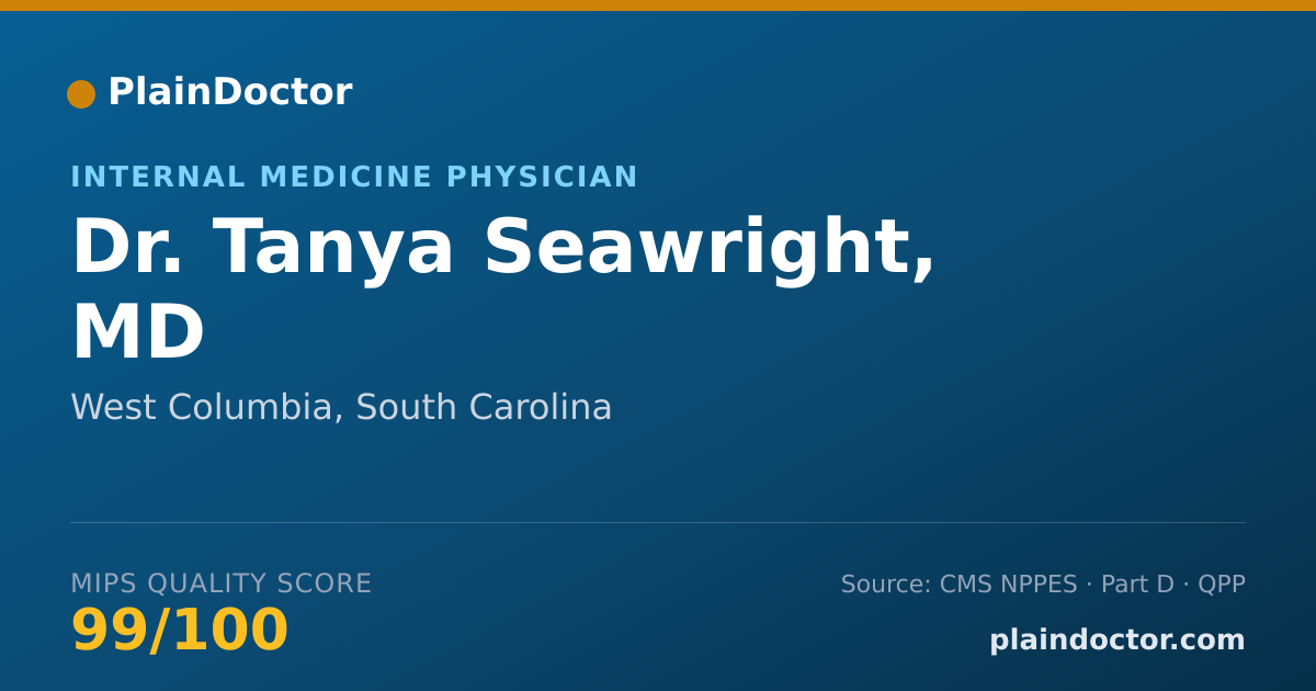 Shareable card for Tanya Seawright, MD - Internal Medicine Physician, West Columbia, SC