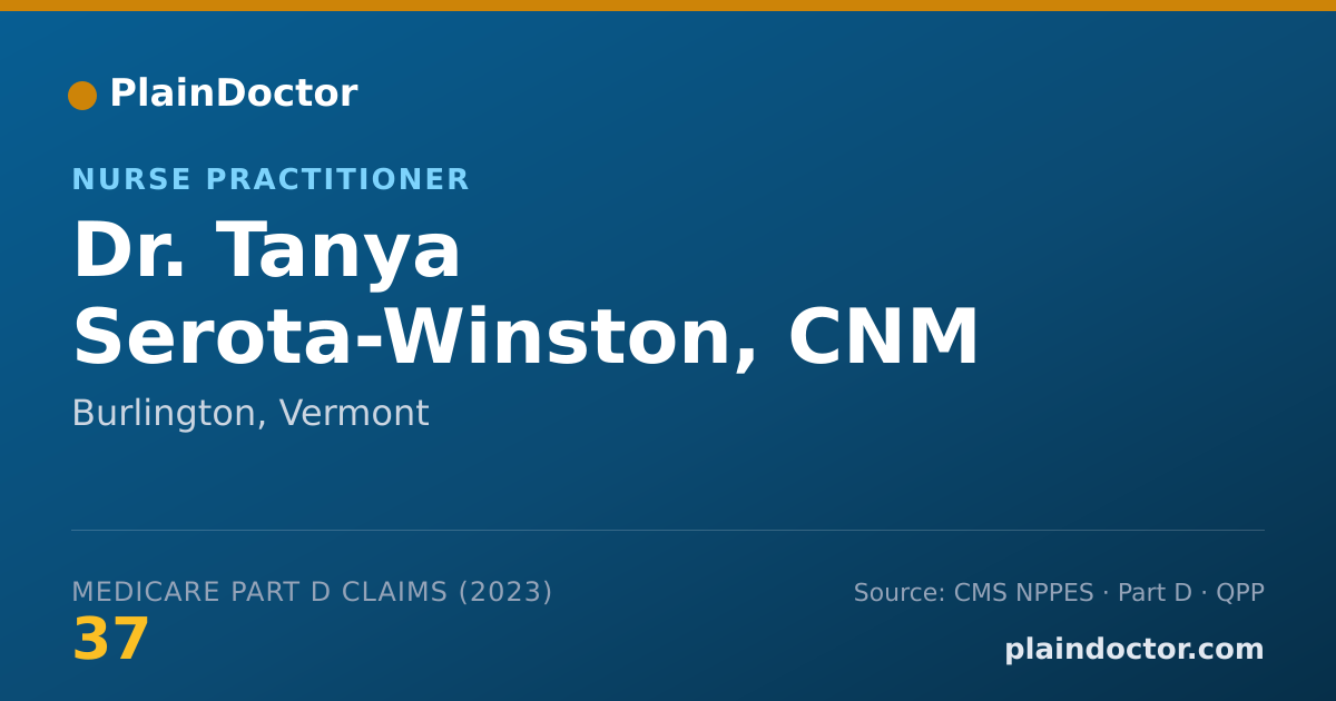 Shareable card for Tanya Serota-Winston, CNM - Nurse Practitioner, Burlington, VT