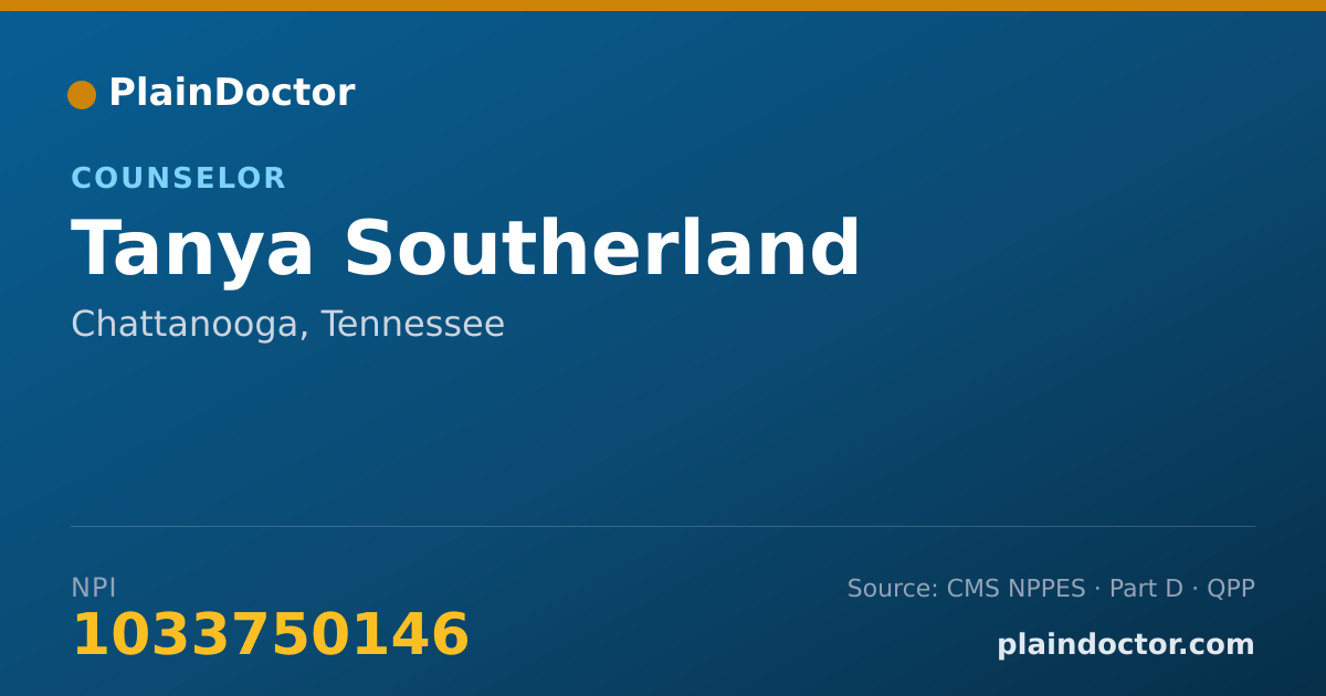 Shareable card for Tanya Southerland - Counselor, Chattanooga, TN