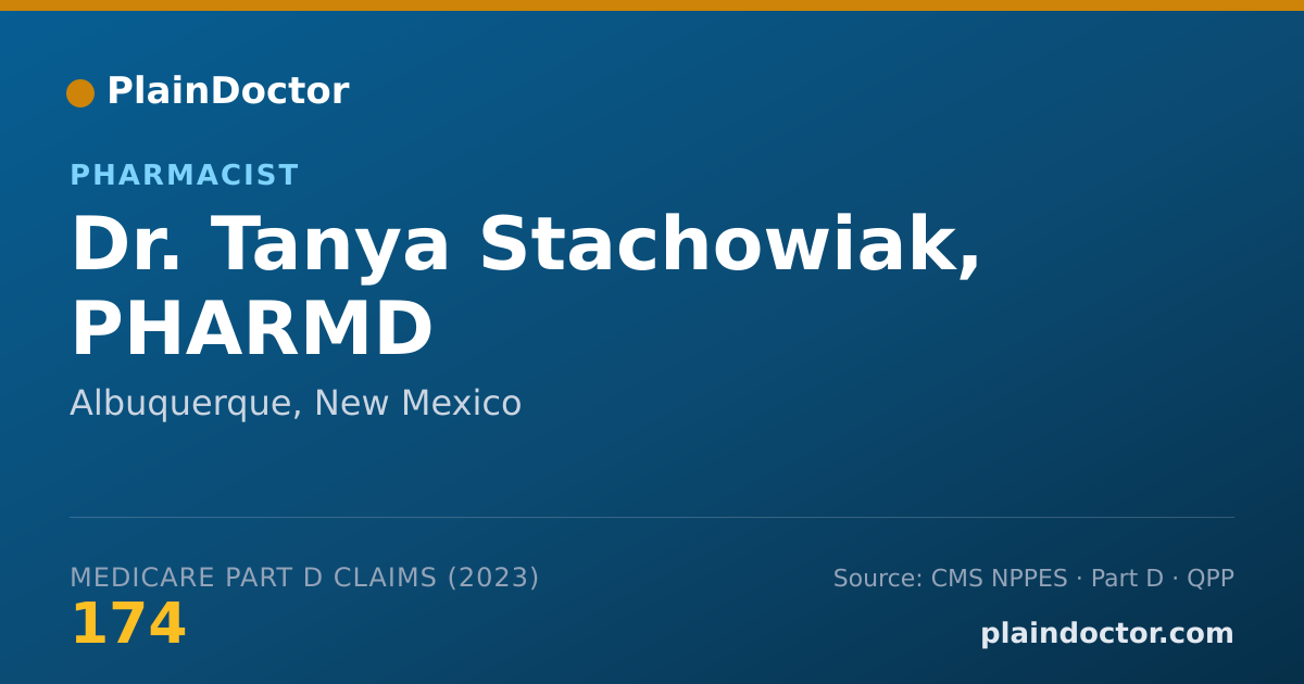 Shareable card for Tanya Stachowiak, PHARMD - Pharmacist, Albuquerque, NM