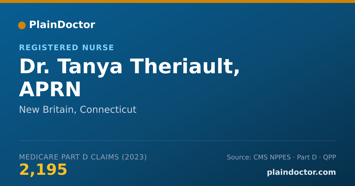 Shareable card for Tanya Theriault, APRN - Registered Nurse, New Britain, CT