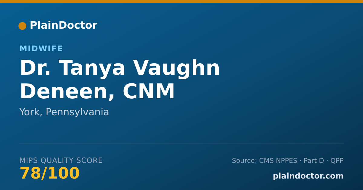 Shareable card for Tanya Vaughn Deneen, CNM - Midwife, York, PA