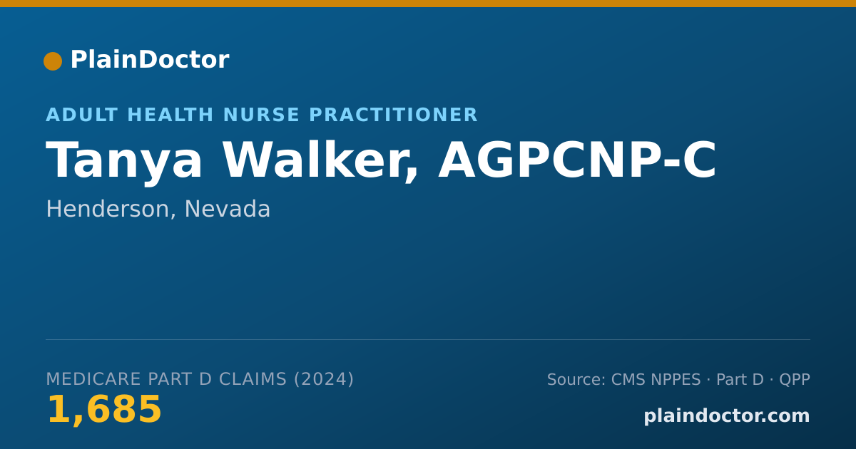 Shareable card for Tanya Walker, AGPCNP-C - Adult Health Nurse Practitioner, Henderson, NV