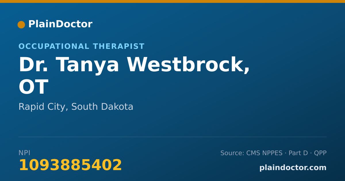Shareable card for Tanya Westbrock, OT - Occupational Therapist, Rapid City, SD