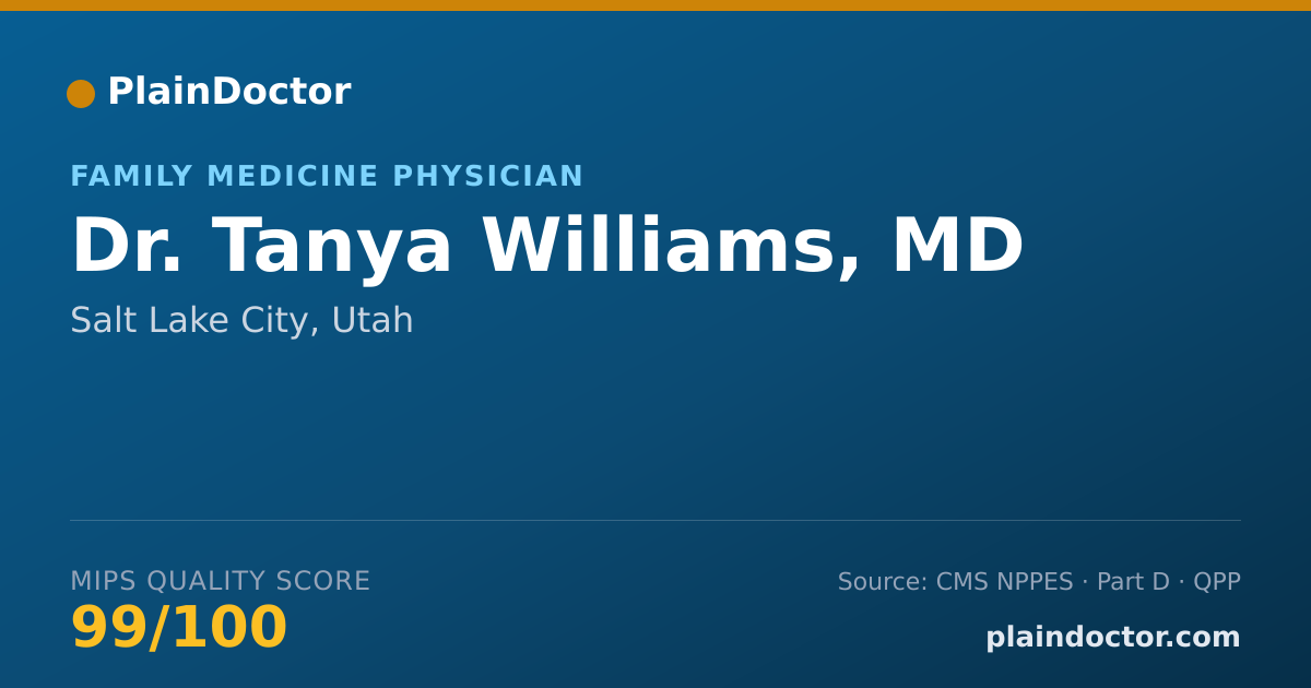 Shareable card for Tanya Williams, MD - Family Medicine Physician, Salt Lake City, UT