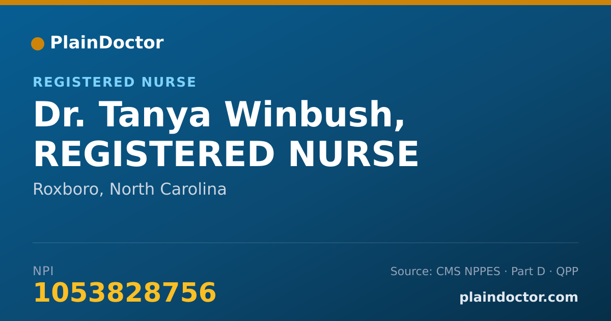 Shareable card for Tanya Winbush, REGISTERED NURSE - Registered Nurse, Roxboro, NC