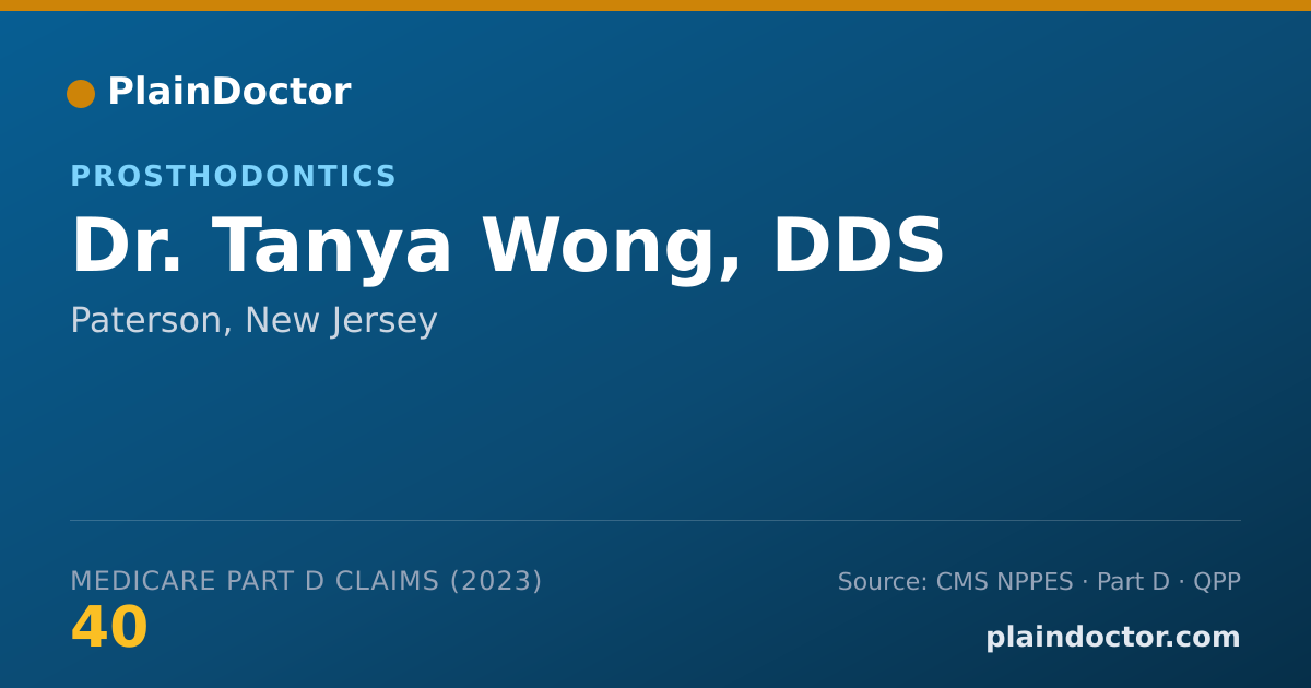 Shareable card for Tanya Wong, DDS - Prosthodontics, Paterson, NJ