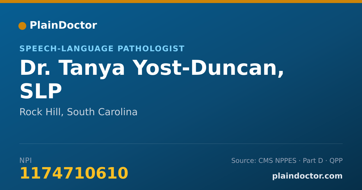 Shareable card for Tanya Yost-Duncan, SLP - Speech-Language Pathologist, Rock Hill, SC