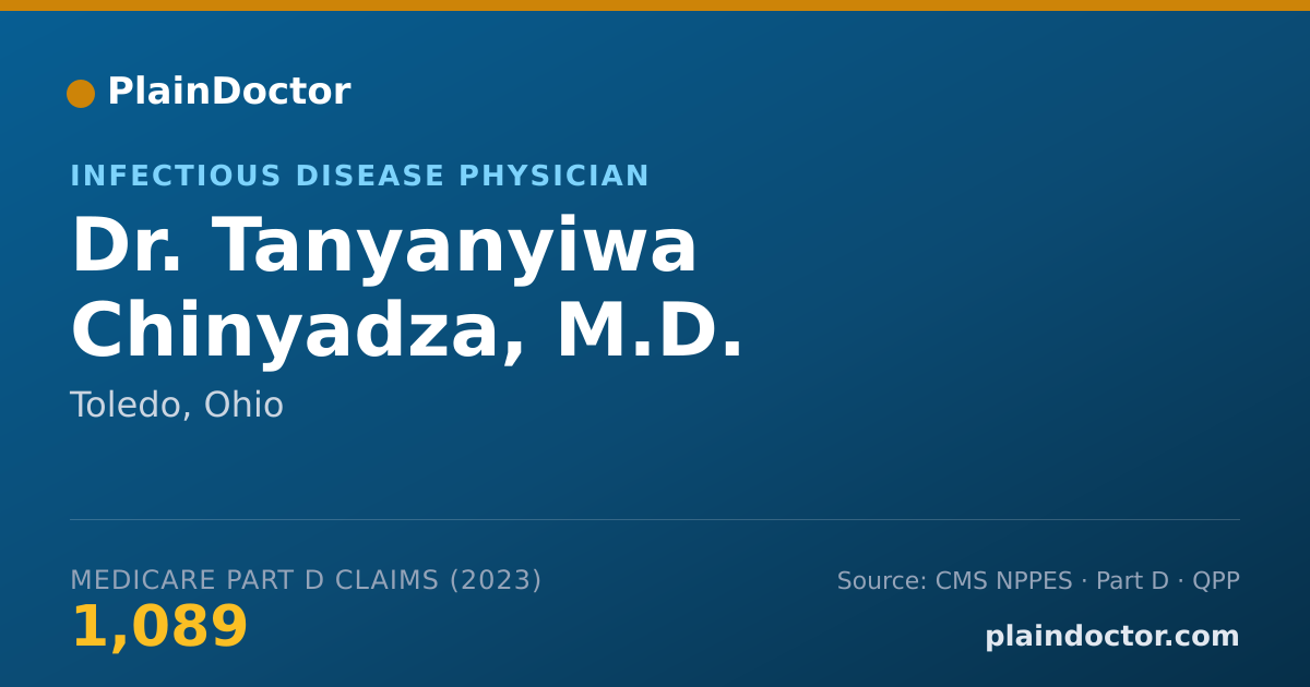 Shareable card for Tanyanyiwa Chinyadza, M.D. - Infectious Disease Physician, Toledo, OH