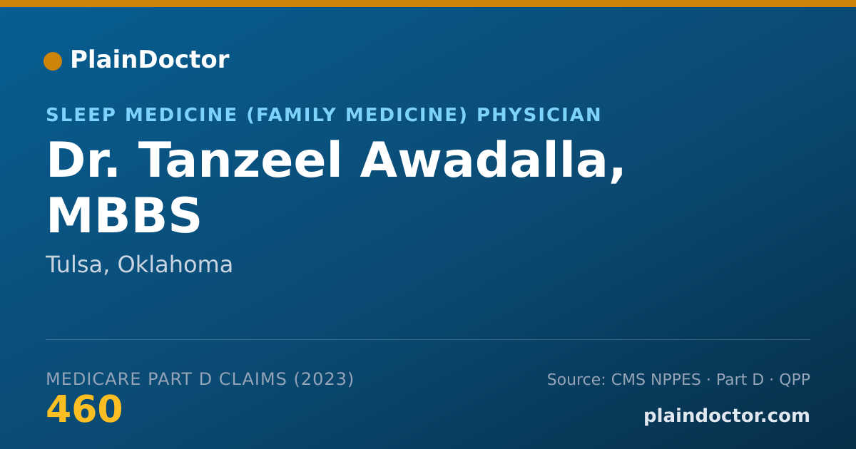Shareable card for Tanzeel Awadalla, MBBS - Sleep Medicine (Family Medicine) Physician, Tulsa, OK