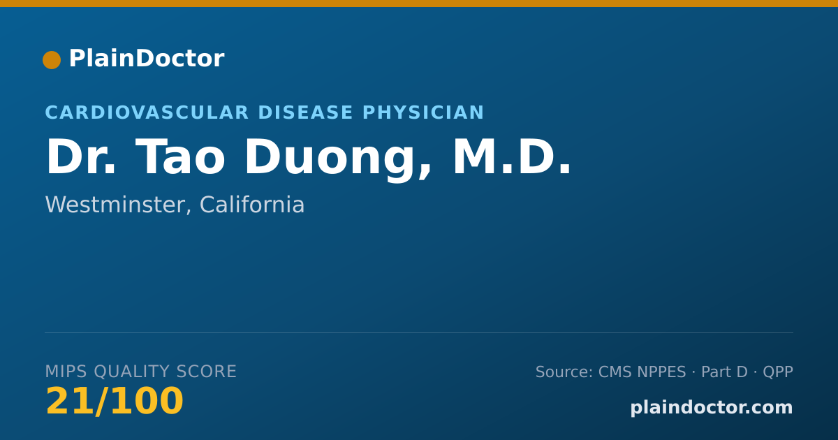 Shareable card for Tao Duong, M.D. - Cardiovascular Disease Physician, Westminster, CA