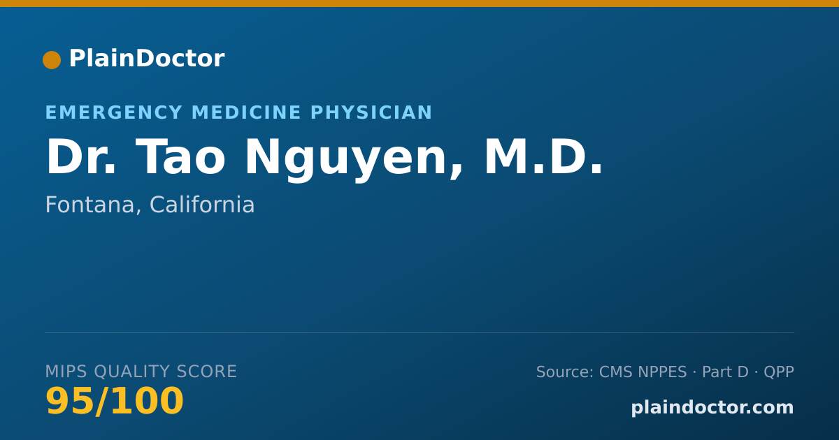 Shareable card for Tao Nguyen, M.D. - Emergency Medicine Physician, Fontana, CA