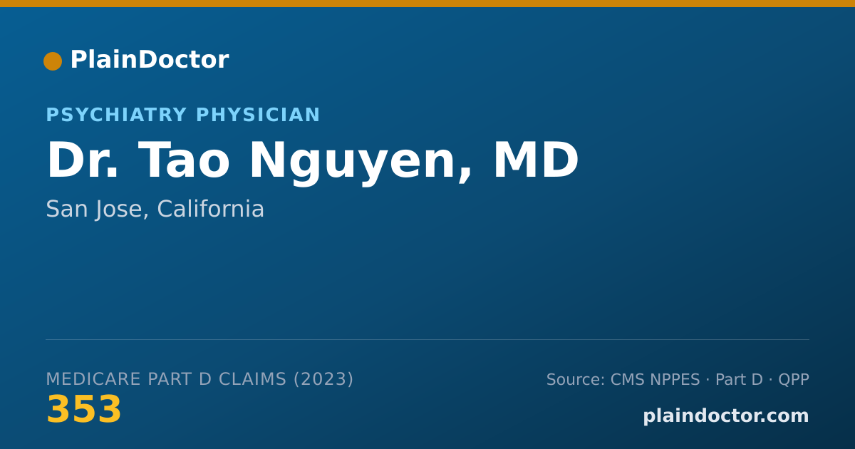 Shareable card for Tao Nguyen, MD - Psychiatry Physician, San Jose, CA